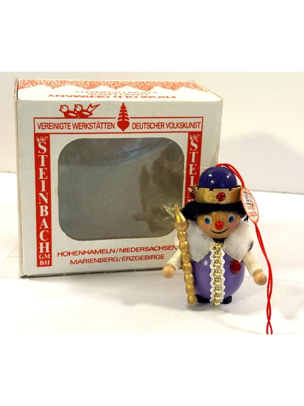Vintage Steinbach Germany Wooden Royal King Christmas Ornament